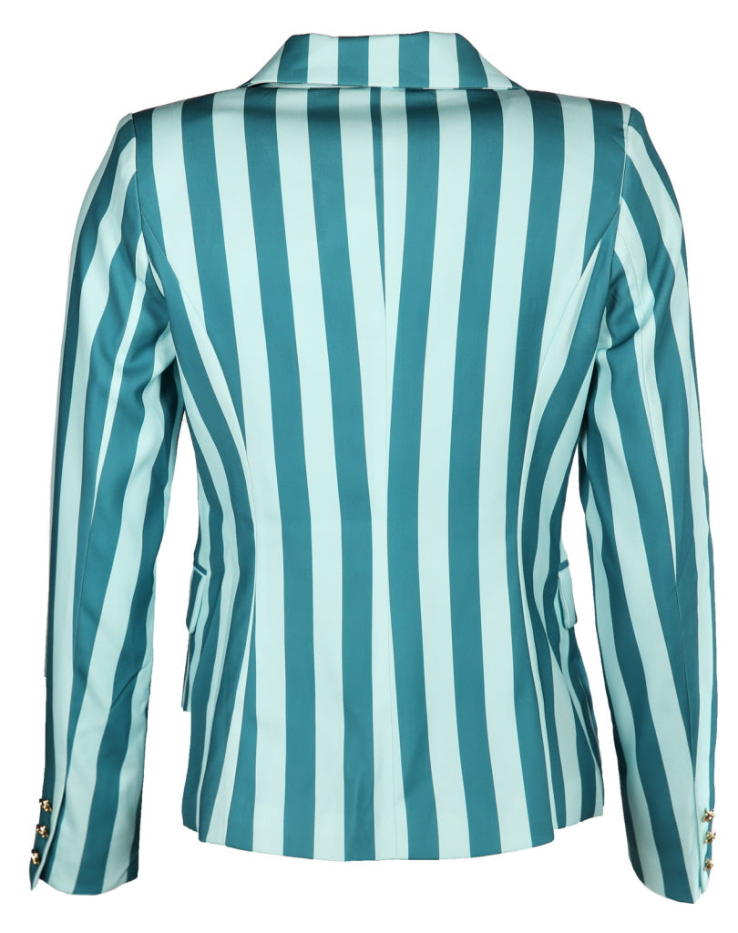 Striped Green Blazer - UKAI