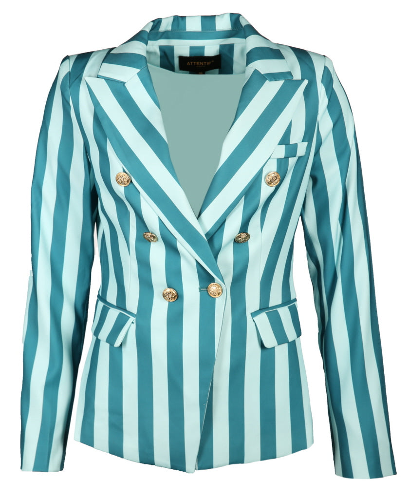 Striped Green Blazer - UKAI