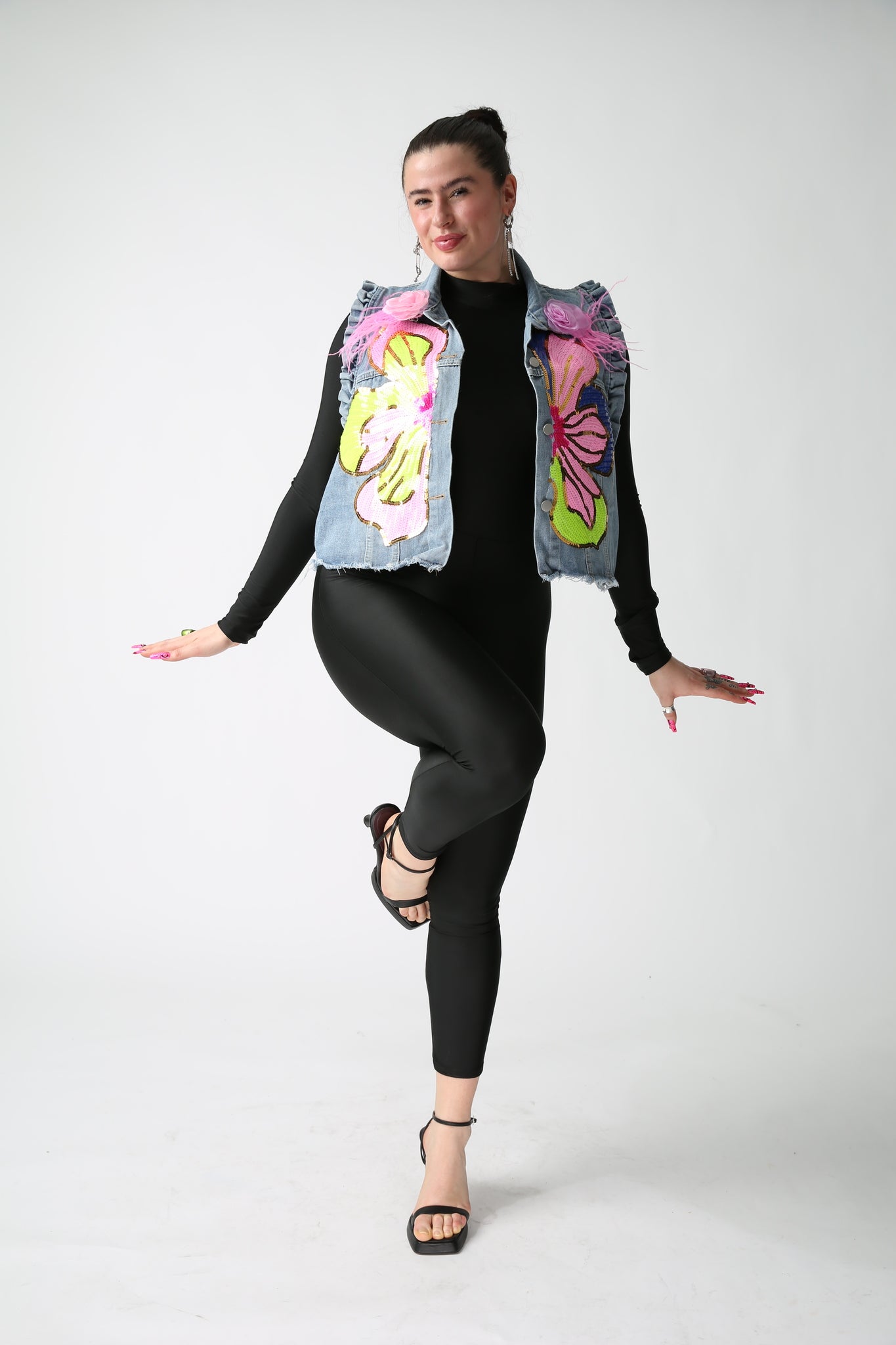 Flower Power Denim Vest - UKAI