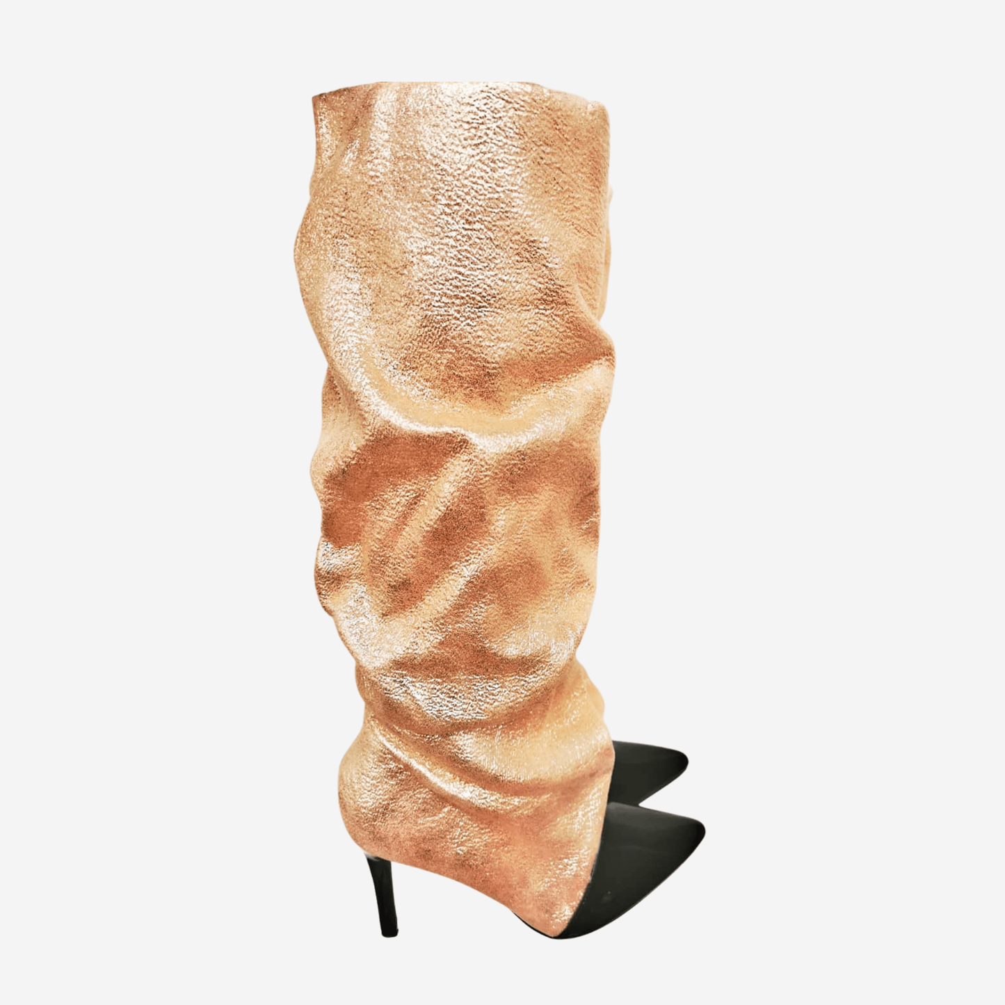 Gold-Glam -das sind nicht einfach nur hohe Stiefel mit Stiletto-Absatz; das hier ist ein Statement.