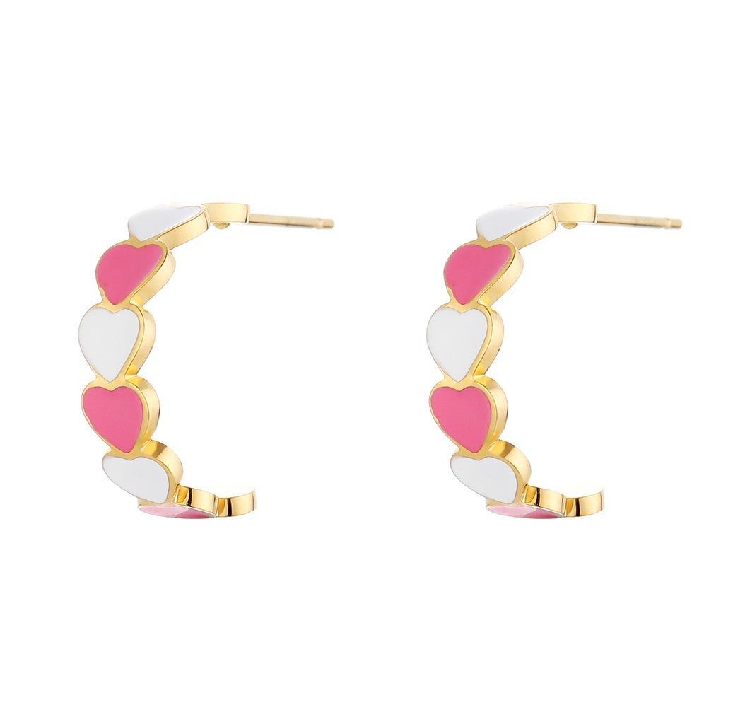 Heartsy Half Hoops Earrings - UKAI