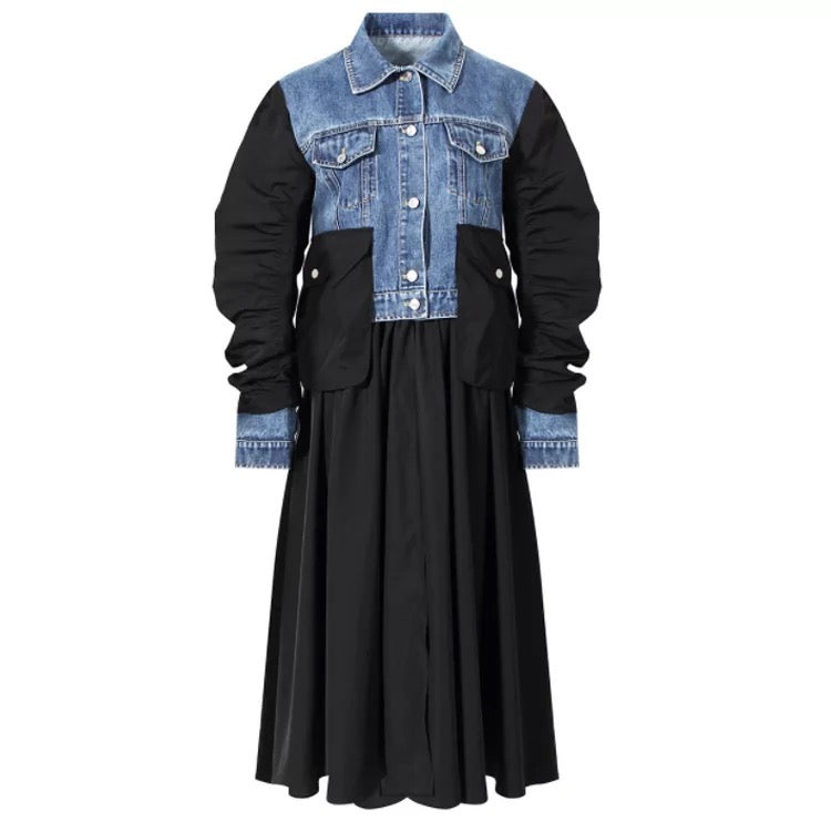 UKAI-Lange Demin Jeans Jacke