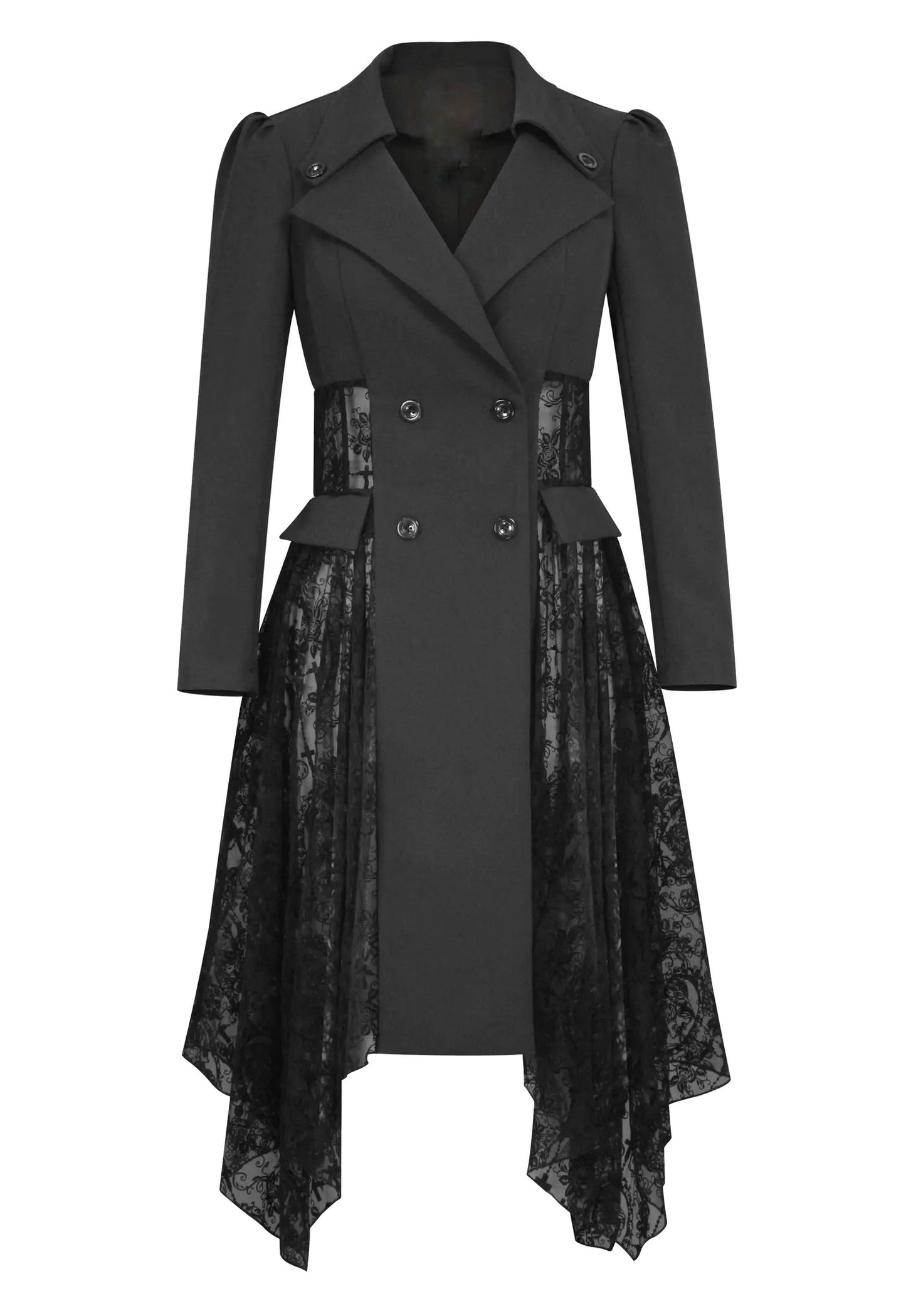 UKÃI - Trenchjacke Aus Spitze In Schwarz