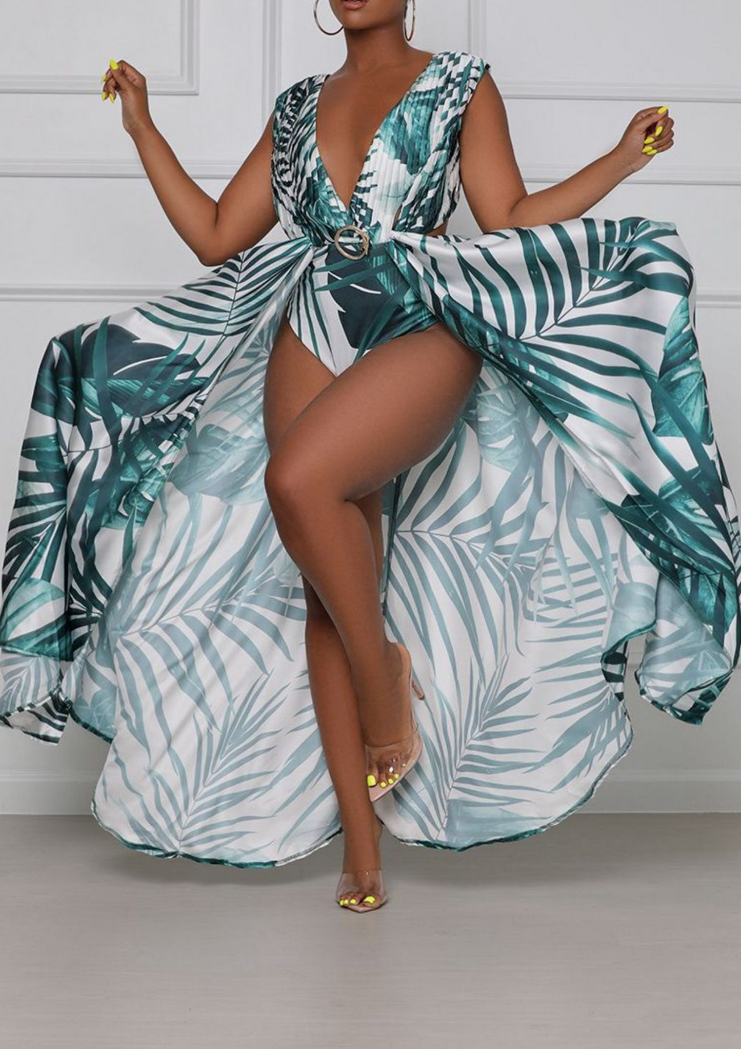Maxikleid (Grün-Multi)