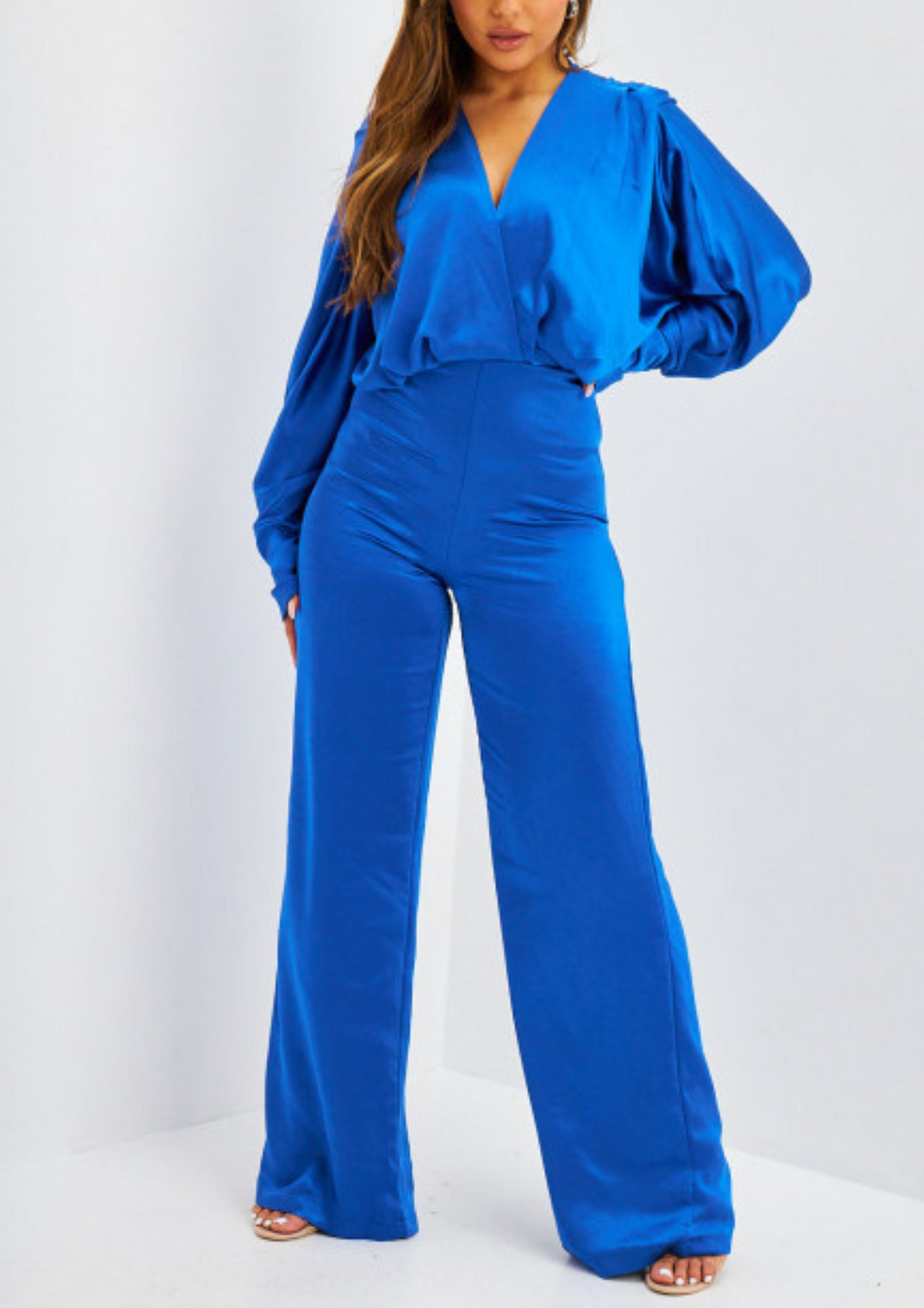 Satin Jumpsuit with Butterfly Sleeves - WALKONME