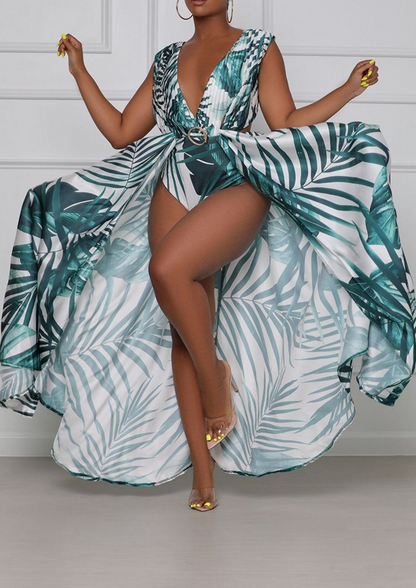 Maxikleid (Grün-Multi)